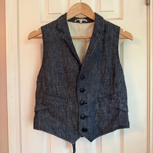 Suitish Vest In Linen Herringbone